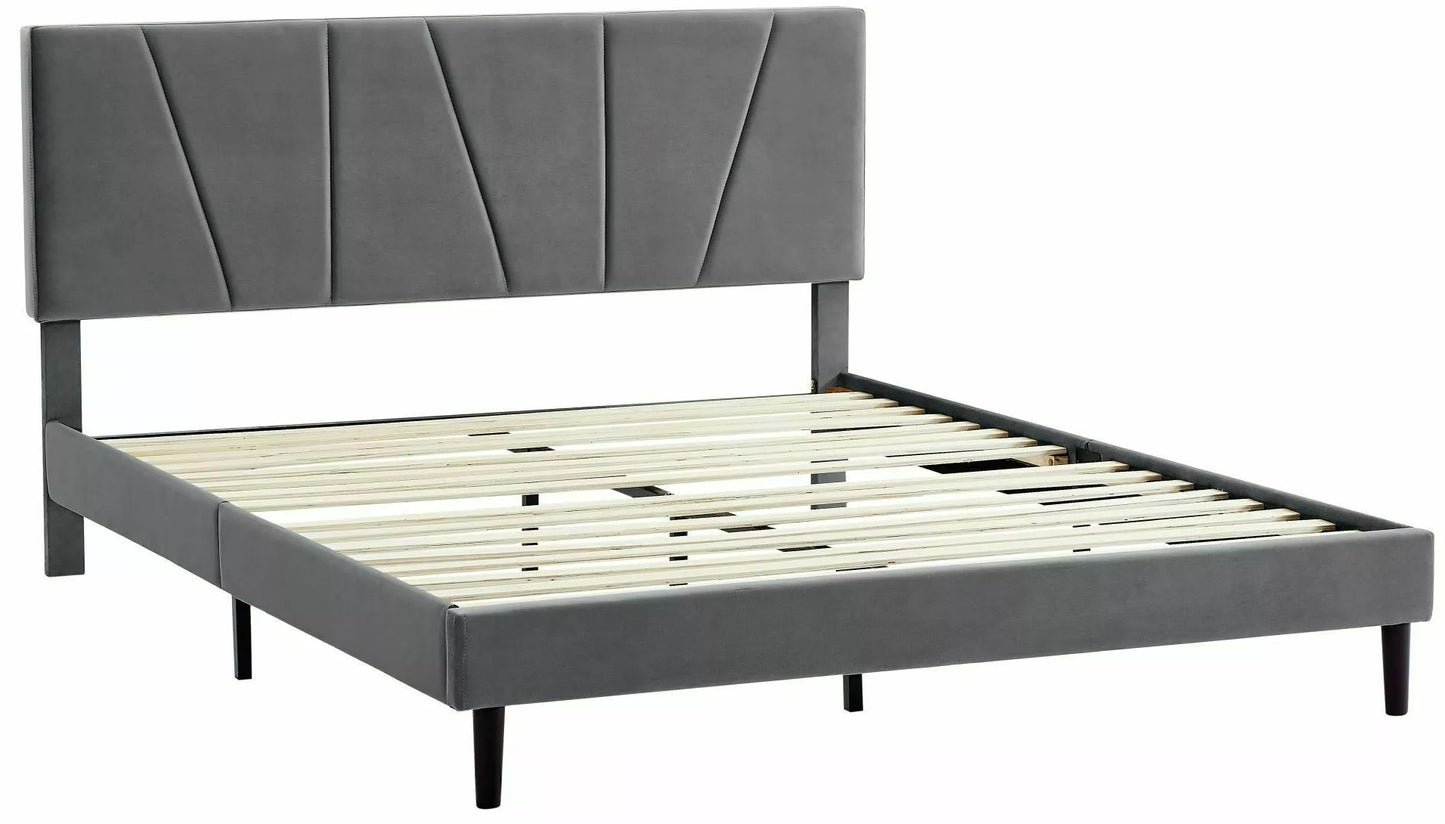 Double Bed Uckfield | size: Length: 214cm, Width: 131cm, Height: 102cm | color: Gray | image: 0 | variant: 1004552