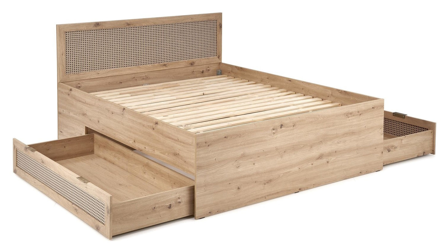 Double Bed West Brecon | size: Length: 205cm, Width: 165cm, Height: 100cm | color: Black/Oak | image: 10 | variant: 1007418