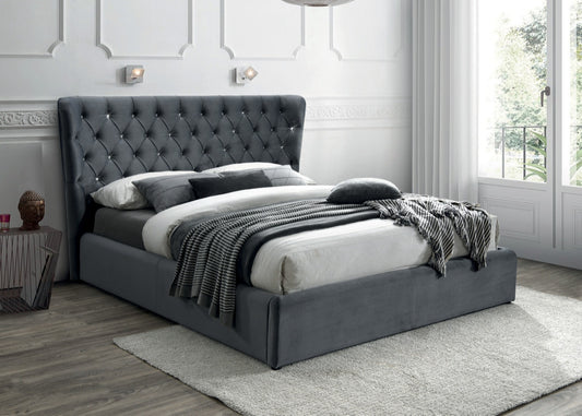 Double Bed West Chieti | size: Length: 225cm, Width: 199cm, Height: 123cm | color: Gray | image: 1 | variant: 1007885