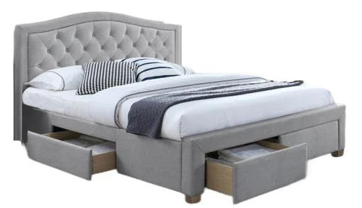 Double Bed West Monaco | size: Length: 217cm, Width: 145cm, Height: 111cm | color: Gray | image: 1 | variant: 1007613