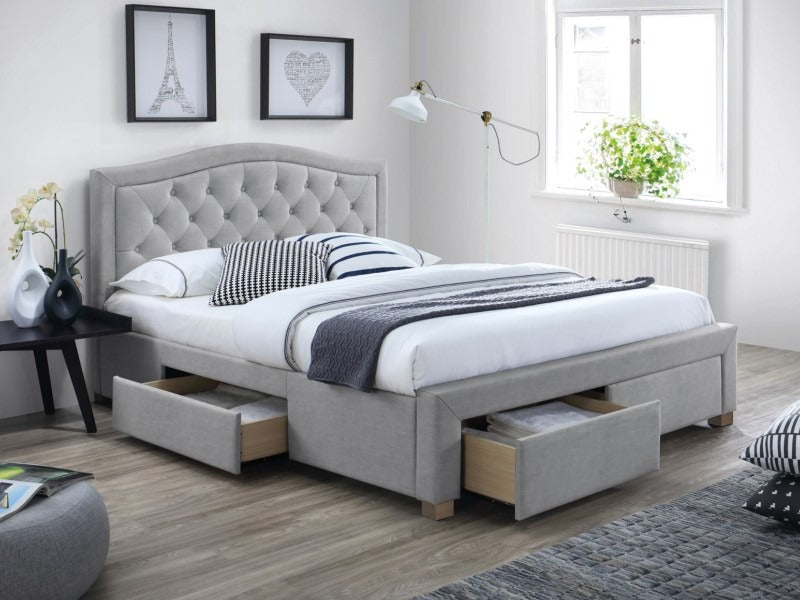 Double Bed West Monaco | size: Length: 217cm, Width: 145cm, Height: 111cm | color: Gray | image: 2 | variant: 1007613