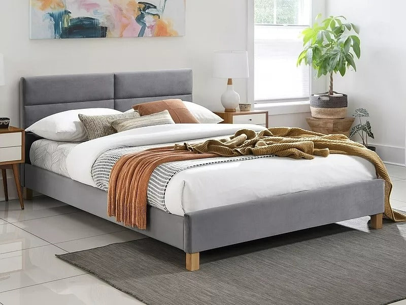 Double Bed Weymouth | size: Length: 213cm, Width: 146cm, Height: 91cm | color: Gray | image: 0 | variant: 1004564