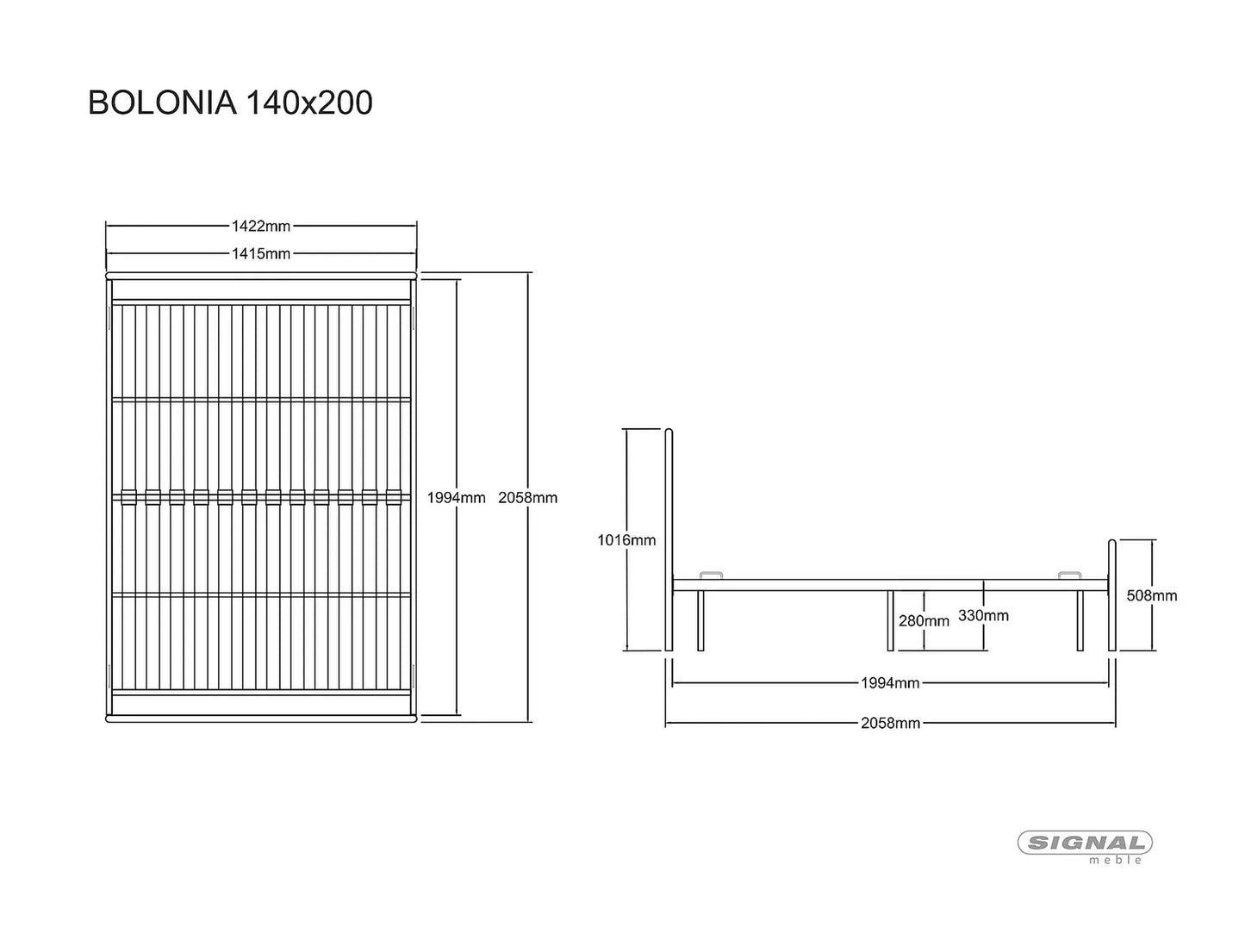 Double Bed Whitley Bay | size: Length: 206cm, Width: 142cm, Height: 102cm | color: White | image: 1 | variant: 1004569