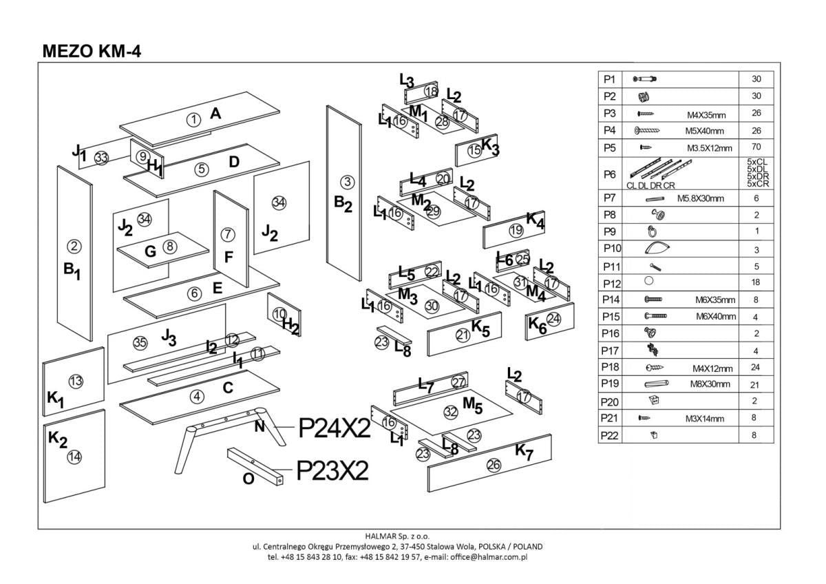 Dresser East Imola | size: Width: 100cm, Height: 140cm, Depth: 29cm | color: Multicolored | image: 2 | variant: 1006636