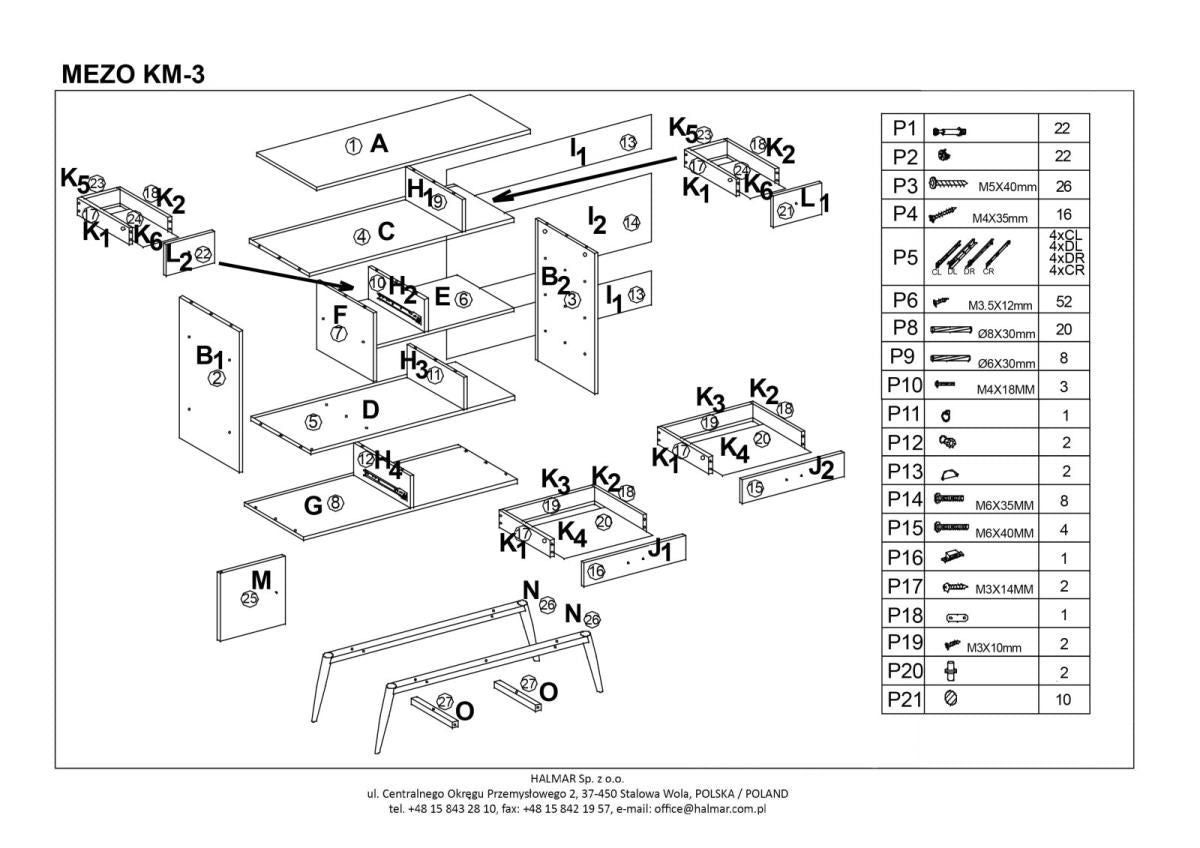Dresser East Imola | size: Width: 93cm, Height: 80cm, Depth: 29cm | color: Multicolored | image: 2 | variant: 1006631