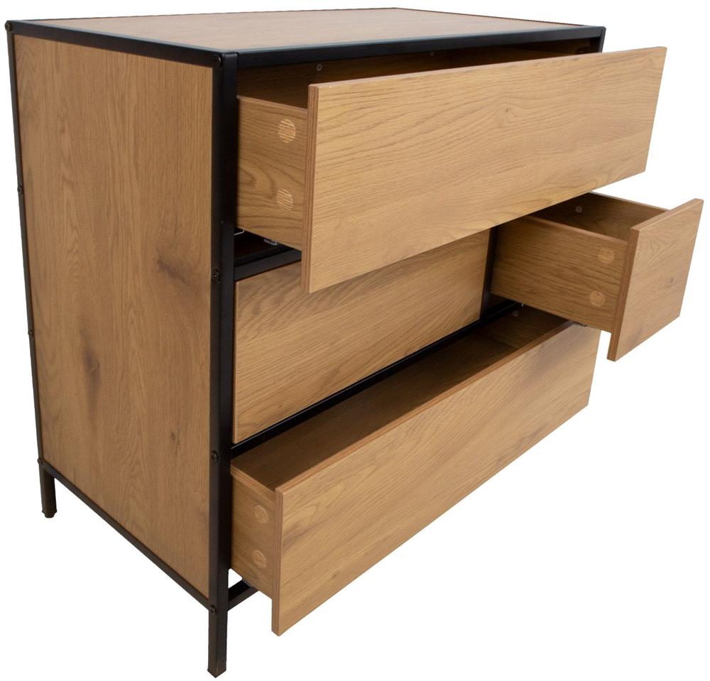 Dresser East Viljandi | size: Length: 40cm, Width: 70cm, Height: 74.5cm | color: Black/Oak | image: 3 | variant: 1005941