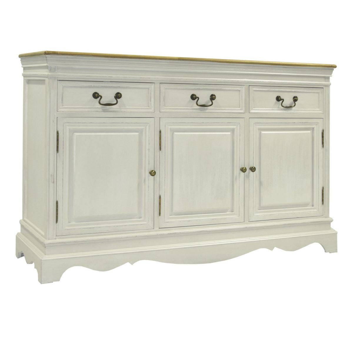 Dresser Samira | size: Width: 131.5cm, Height: 87cm, Depth: 43cm | color: White/Brown | image: 1 | variant: 1010839