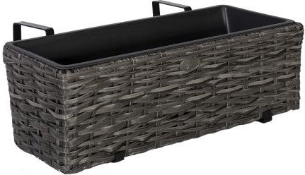 Flower Box Didcot | size: Length: 60cm, Width: 19cm, Height: 18cm | color: Gray | image: 1 | variant: 1005888