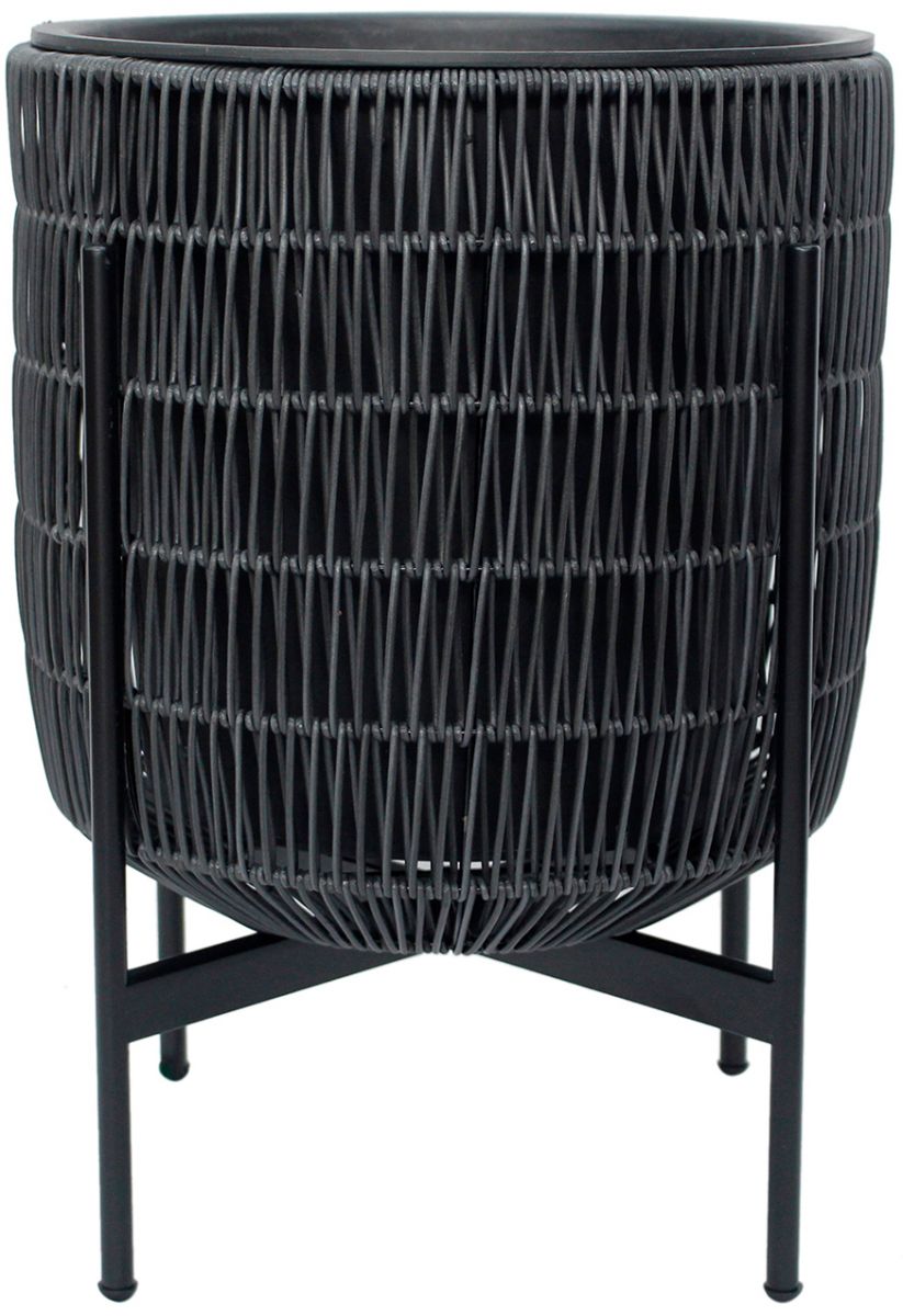 Flower Pot Didcot | size: Length: 30cm, Width: 30cm, Height: 38cm | color: Black | image: 1 | variant: 1000532