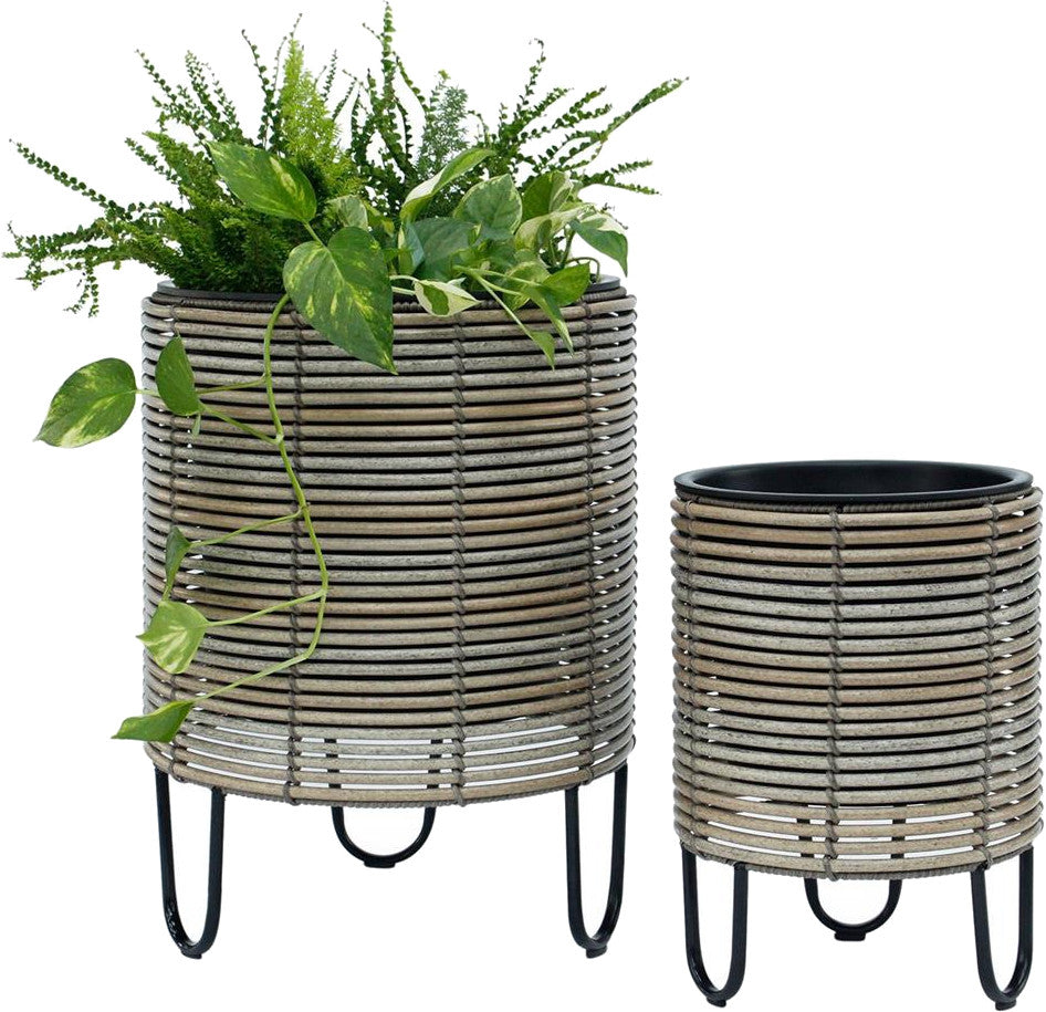 Flower Pot Didcot | size: Length: 36cm, Width: 36cm, Height: 48cm | color: Beige | image: 2 | variant: 1006390