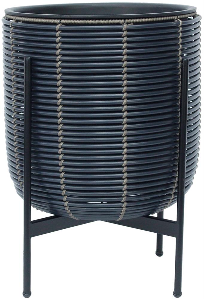 Flower Pot Didcot | size: Length: 38cm, Width: 38cm, Height: 49cm | color: Black | image: 2 | variant: 1000551