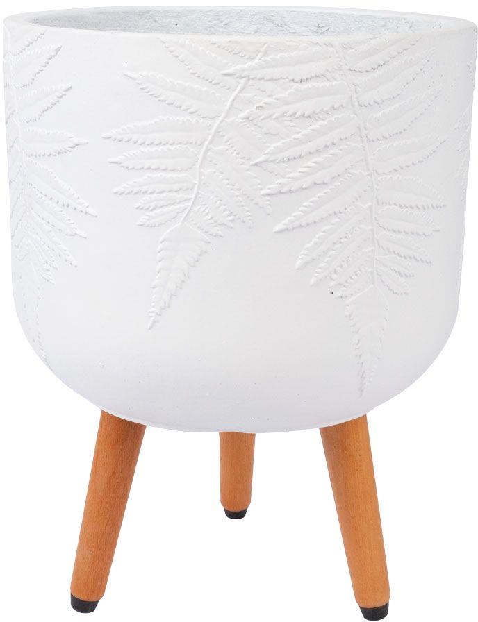 Flower Pot Fern 5 | size: Length: 30cm, Width: 30cm, Height: 39.5cm | color: White | image: 1 | variant: 1017716