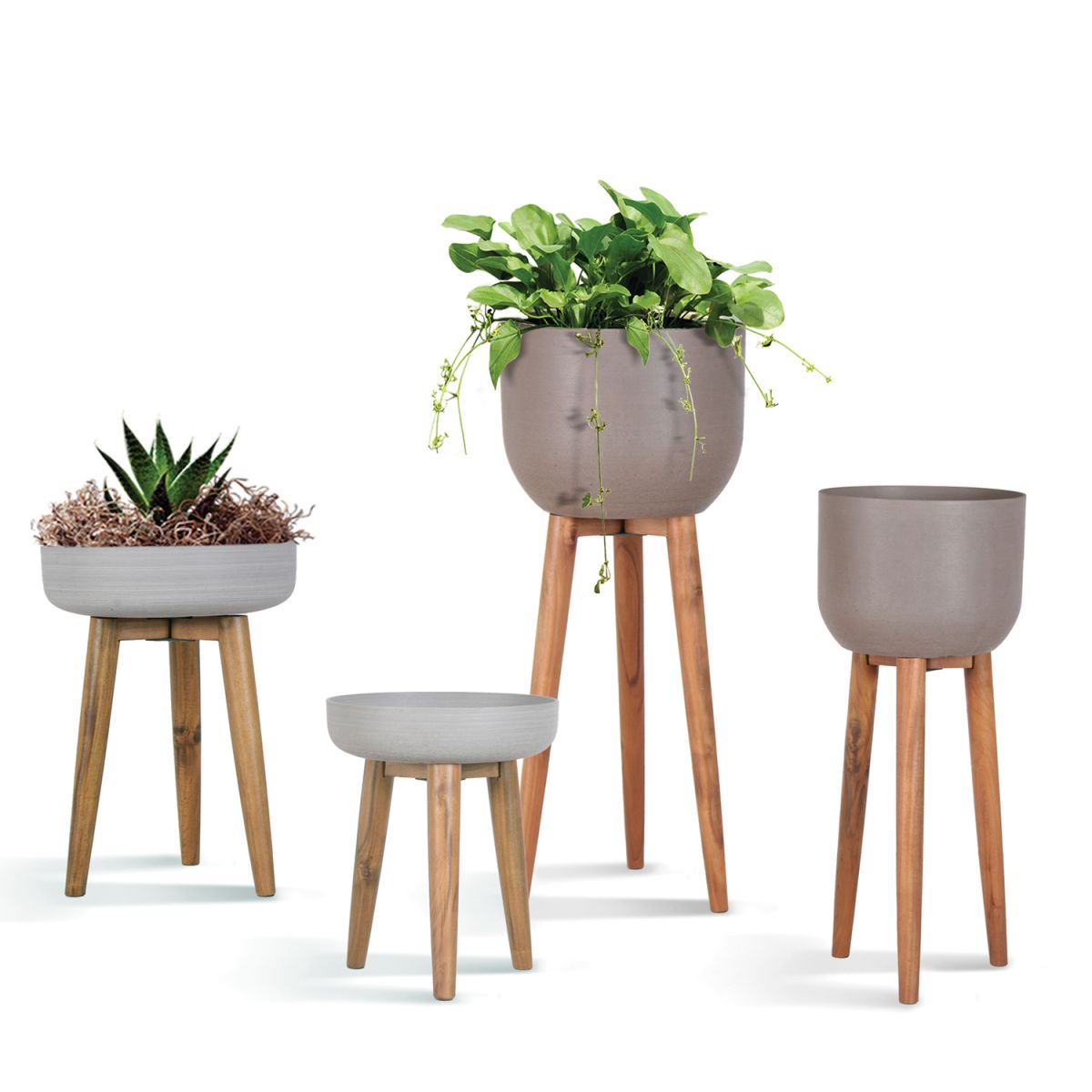 Flower Pot Norton | size: Length: 36.5cm, Width: 36.5cm, Height: 43cm, Diameter: 36.5cm | color: Gray | image: 2 | variant: 1005450