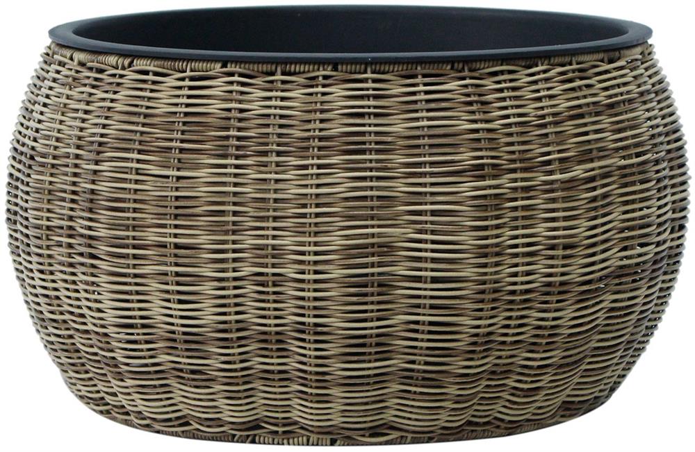 Flower Pot Wicker 41 | size: Length: 48cm, Width: 48cm, Height: 26cm | color: Brown | image: 1 | variant: 1017714