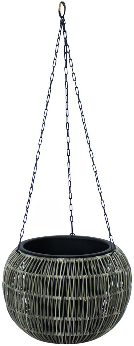 Flower Pot Wicker 6 | size: Length: 32cm, Width: 32cm, Height: 22cm | color: Gray | image: 1 | variant: 1002437