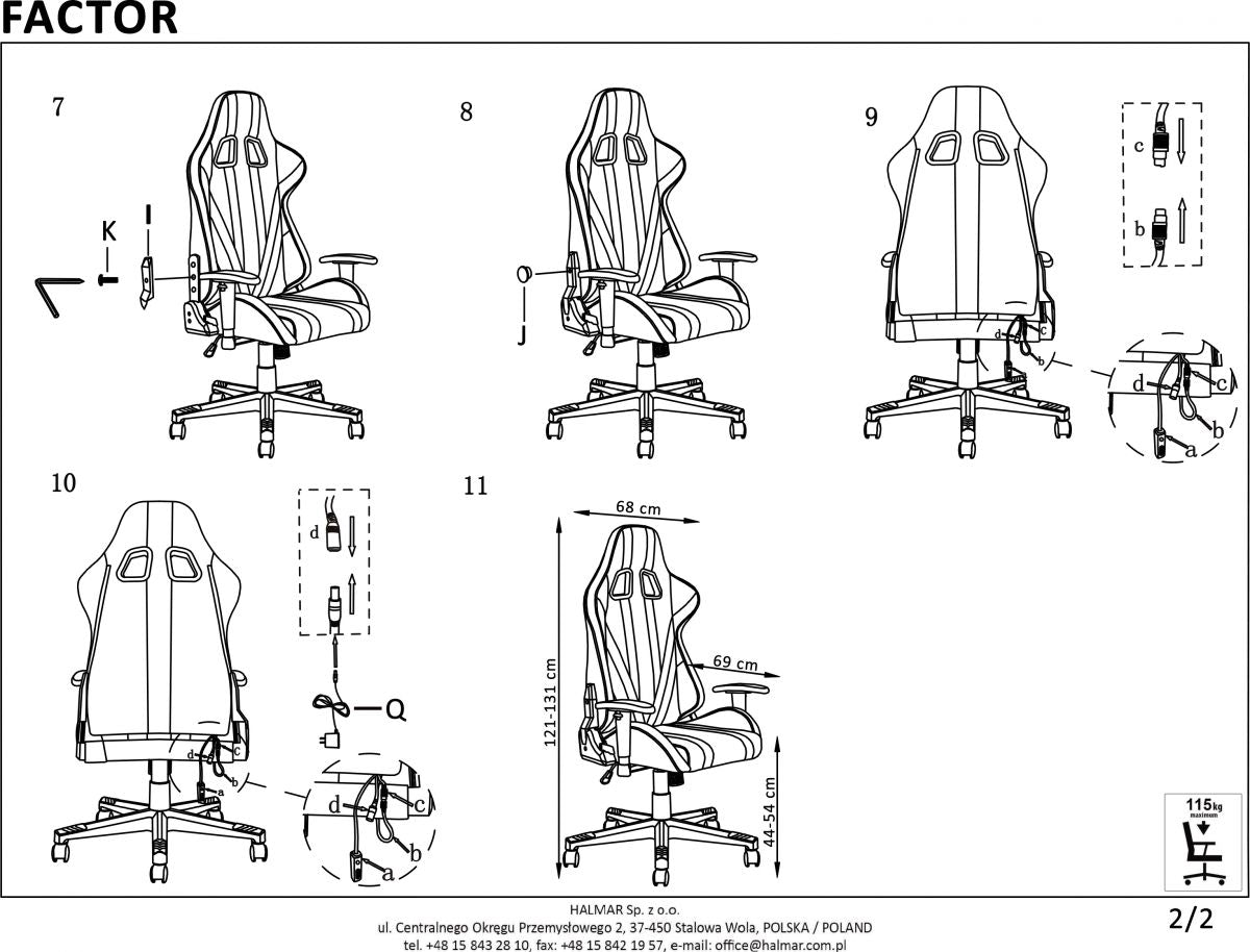 Gaming Chair East Tamworth | size: Width: 68cm, Height: 121cm, Depth: 69cm | color: Multicolored | image: 10 | variant: 1007047