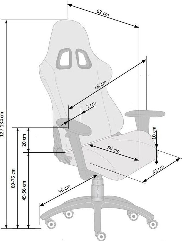 Gaming Chair West Winchester | size: Width: 69cm, Height: 134cm, Depth: 62cm | color: Black | image: 9 | variant: 1007074