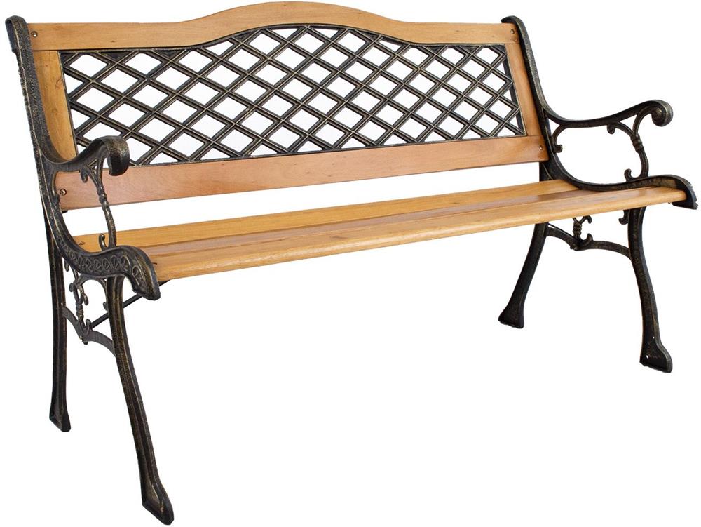 Garden Bench East Valladolid | size: Length: 61cm, Width: 126cm, Height: 84.5cm | color: Black/Oak | image: 1 | variant: 1006254