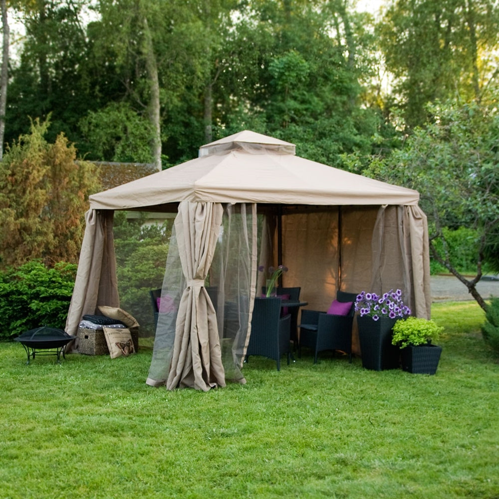 Garden Canopy Chertsey | size: Length: 291cm, Width: 291cm, Height: 280cm | color: Beige | image: 3 | variant: 1000690