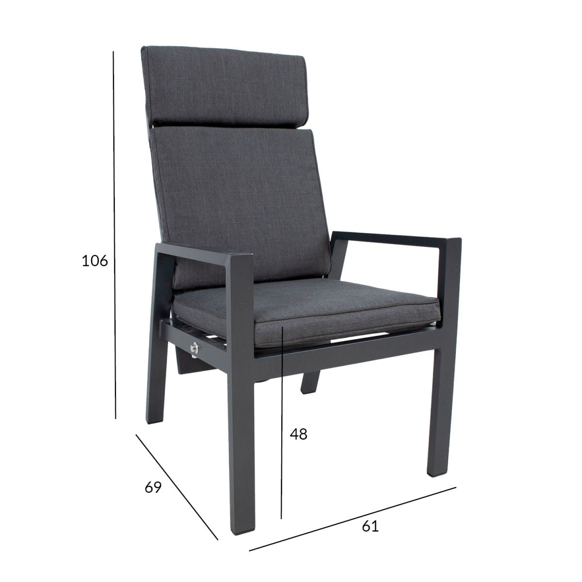 Garden Chair East Peebles | size: Width: 61cm, Height: 106cm | color: Gray | image: 2 | variant: 1005185