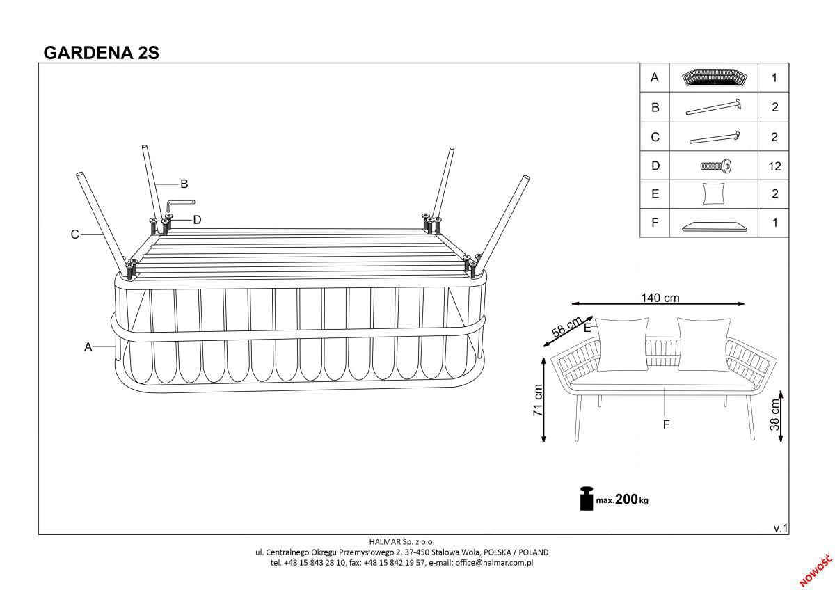 Garden Chair East Varese | size: Width: 140cm, Height: 71cm | color: Brown | image: 4 | variant: 1006586