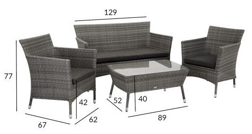 Garden Furniture Set East Lerwick | color: Gray | image: 4 | variant: 1004823