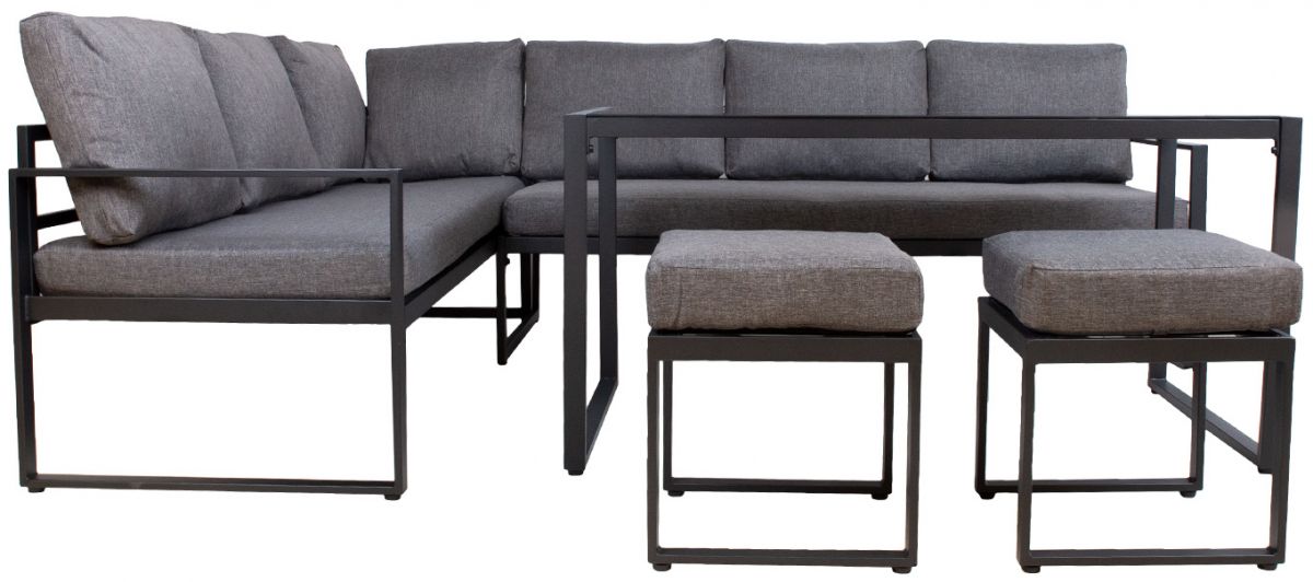 Garden Furniture Set East Tredegar | color: Black/Grey | image: 2 | variant: 1005642