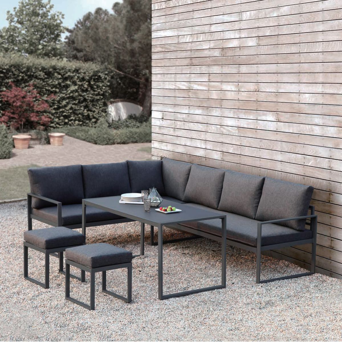 Garden Furniture Set East Tredegar | color: Black/Grey | image: 4 | variant: 1005642