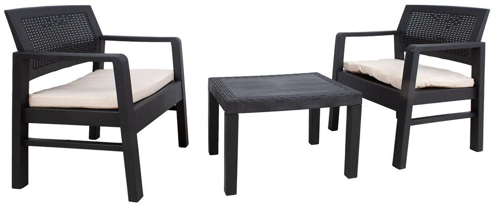 Garden Furniture Set East Zagreb | color: Beige/Black | image: 2 | variant: 1006048