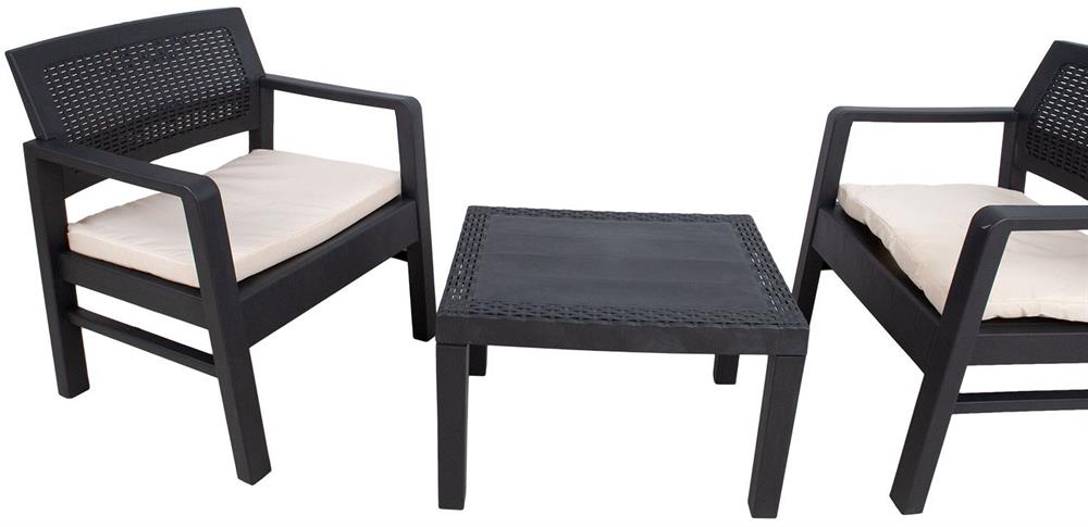 Garden Furniture Set East Zagreb | color: Beige/Black | image: 3 | variant: 1006048