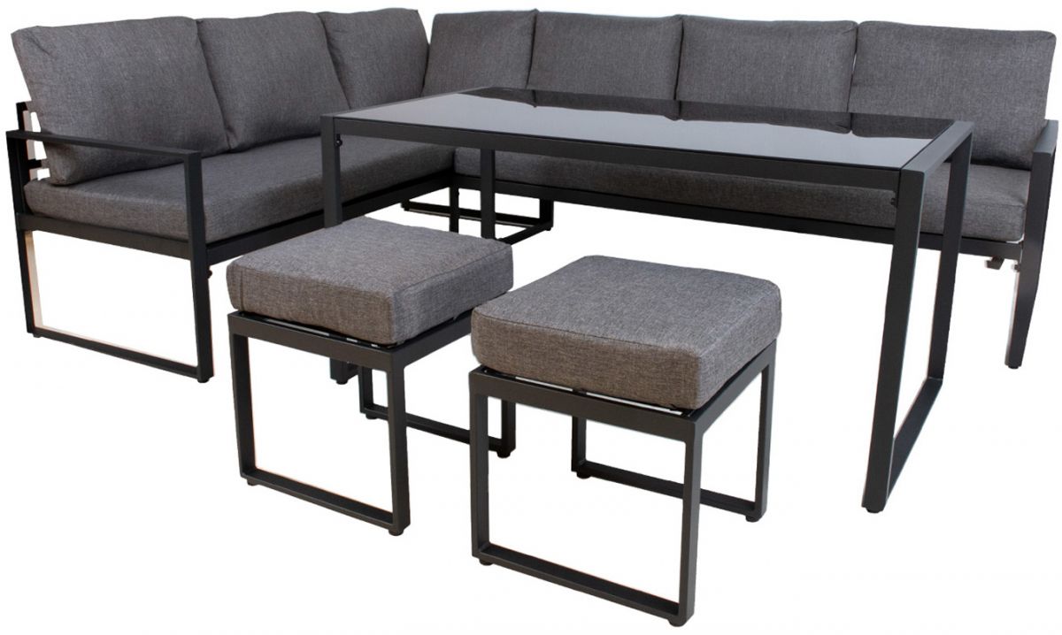 Garden Furniture Set Leipzig 1 | color: Black/Grey | image: 1 | variant: 1012268