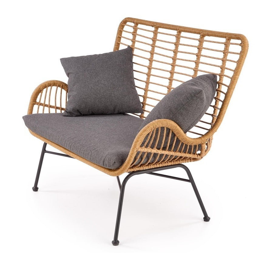 Garden Sofa West Narva | size: Length: 70cm, Width: 120cm, Height: 96cm | color: Brown/Grey | image: 0 | variant: 1007551