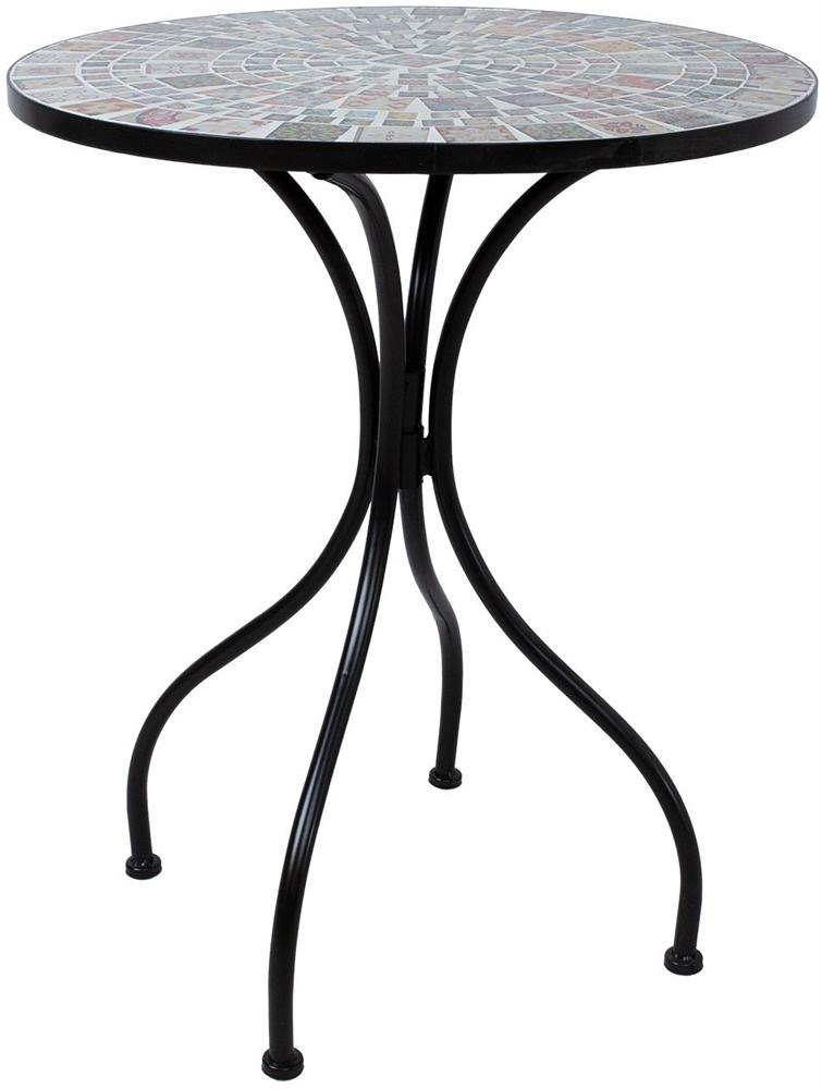 Garden Table Checker | size: Height: 73.5cm, Diameter: 60cm | color: Multicolored | image: 1 | variant: 1017538