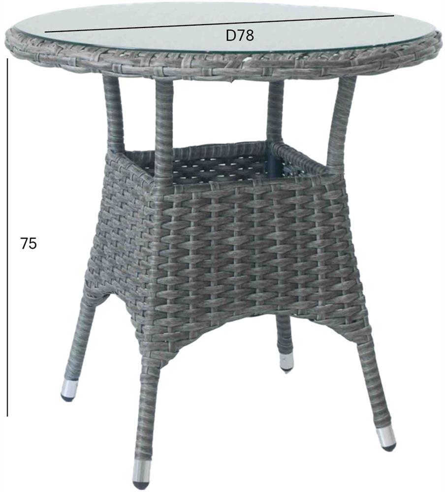 Garden Table Didcot | size: Height: 75cm, Diameter: 78cm | color: Brown | image: 2 | variant: 1006069