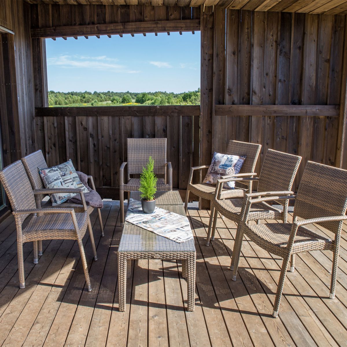 Garden Table Didcot | size: Length: 50cm, Width: 50cm, Height: 45cm | color: Brown | image: 2 | variant: 1000607