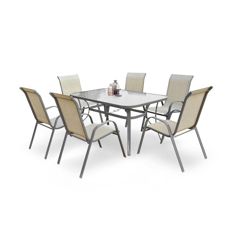 Garden Table East Aosta | size: Length: 150cm, Width: 90cm, Height: 72cm | color: Gray | image: 1 | variant: 1006591