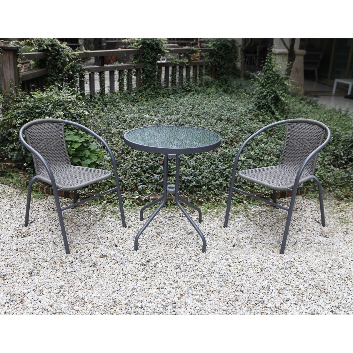 Garden Table East Exeter | size: Length: 60cm, Width: 60cm, Height: 70cm, Diameter: 60cm | color: Gray | image: 2 | variant: 1004866