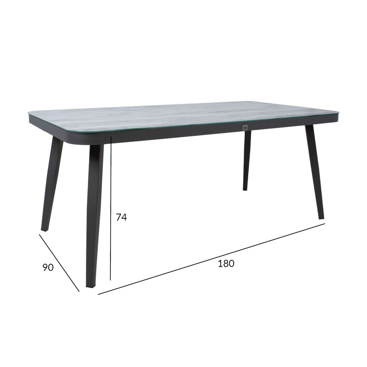 Garden Table East Newbury | size: Length: 180cm, Width: 90cm, Height: 74cm | color: Gray | image: 2 | variant: 1005167