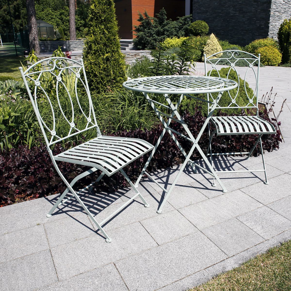 Garden Table East Salisbury | size: Height: 75cm, Diameter: 70cm | color: Green | image: 9 | variant: 1005623