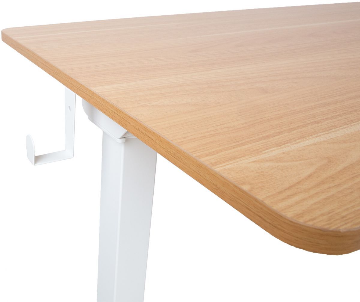 Height Adjustable Desk Bologna | size: Length: 60cm, Width: 120cm, Height: 121cm | color: Oak / White | image: 3 | variant: 1001508