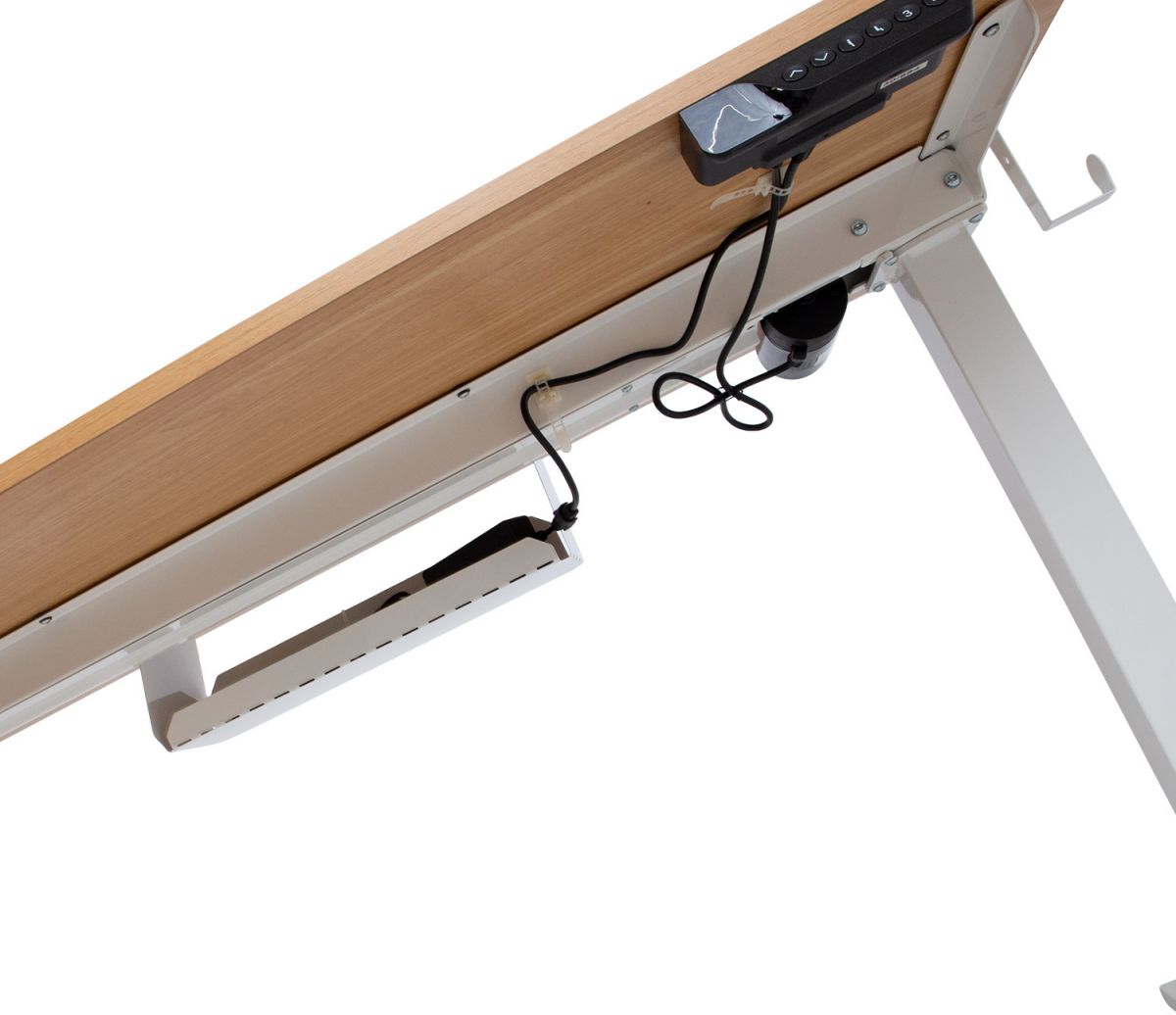 Height Adjustable Desk Bologna | size: Length: 60cm, Width: 120cm, Height: 121cm | color: Oak / White | image: 5 | variant: 1001508