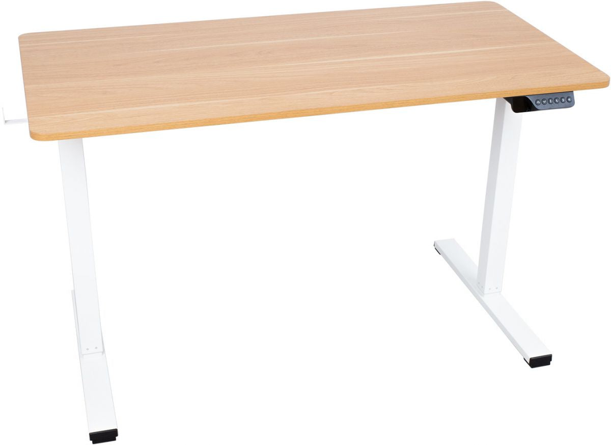 Height Adjustable Desk Bologna | size: Length: 60cm, Width: 120cm, Height: 121cm | color: Oak / White | image: 6 | variant: 1001508