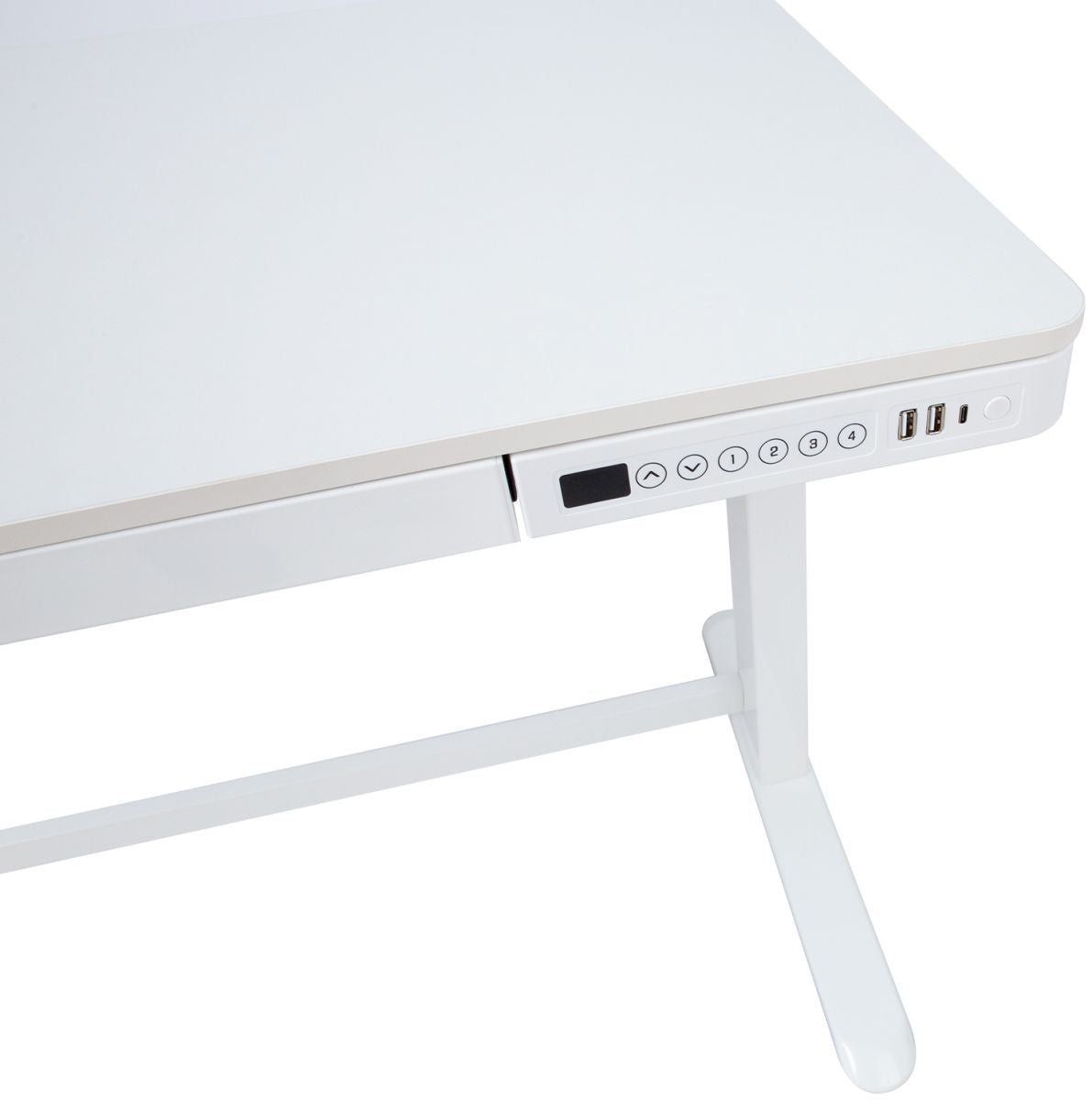 Height Adjustable Desk Bologna | size: Length: 60cm, Width: 120cm, Height: 121cm | color: White / White | image: 1 | variant: 1001507