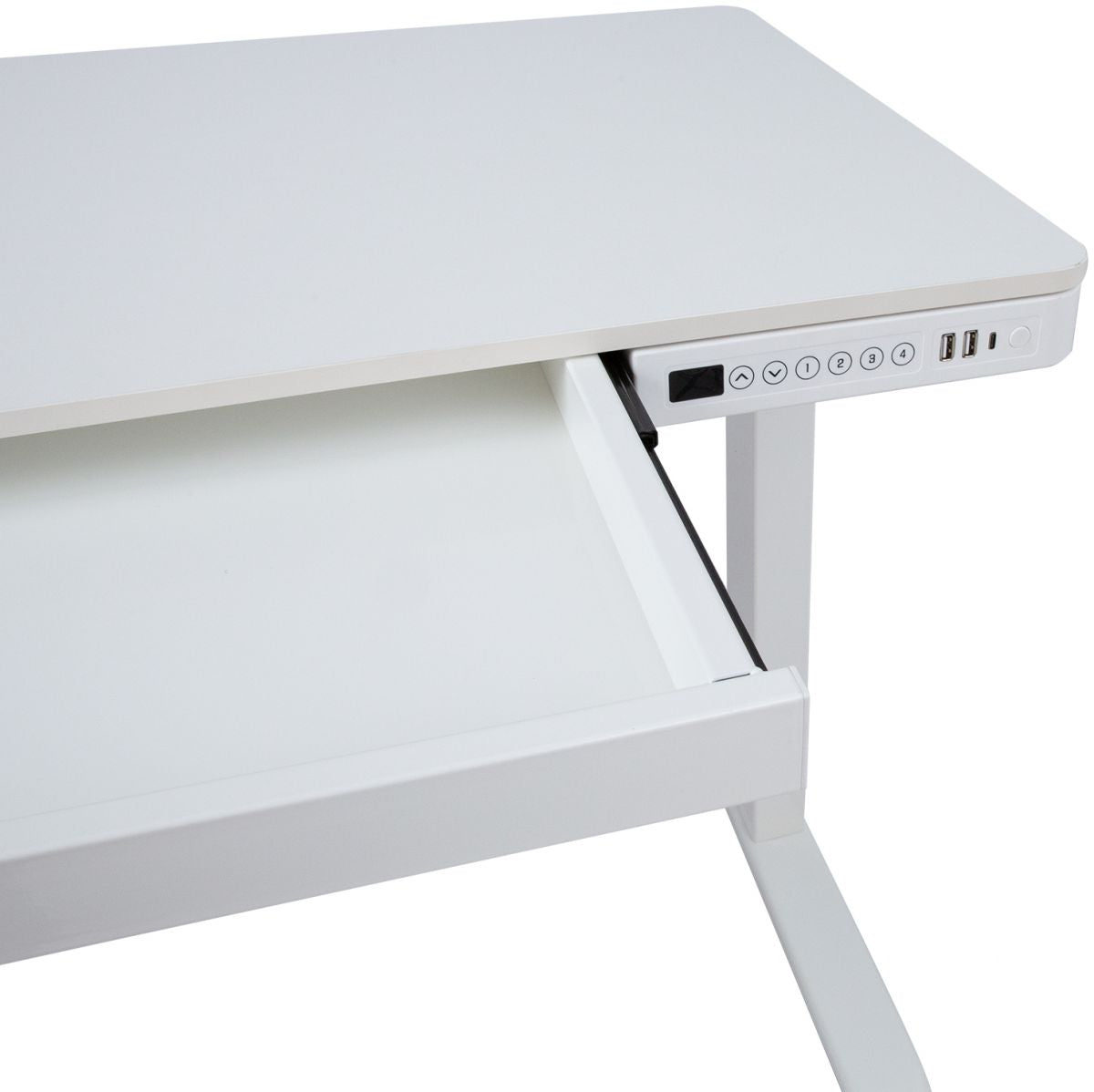 Height Adjustable Desk Bologna | size: Length: 60cm, Width: 120cm, Height: 121cm | color: White / White | image: 2 | variant: 1001507