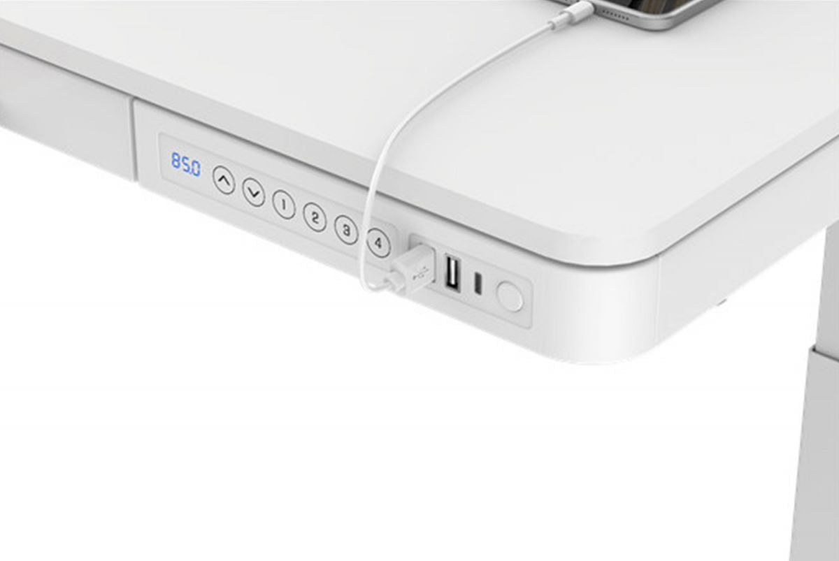 Height Adjustable Desk Bologna | size: Length: 60cm, Width: 120cm, Height: 121cm | color: White / White | image: 6 | variant: 1001507