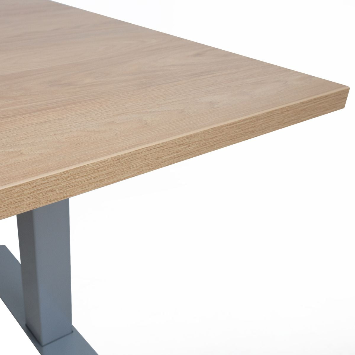 Height Adjustable Desk Bologna | size: Length: 70cm, Width: 140cm, Height: 121cm | color: Hickory / Gray | image: 2 | variant: 1001512