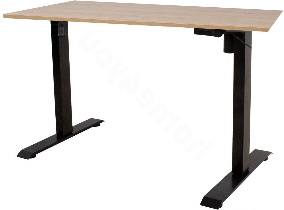 Height Adjustable Desk Bologna | size: Length: 80cm, Width: 160cm, Height: 121cm | color: Maple / Black | image: 0 | variant: 1005925