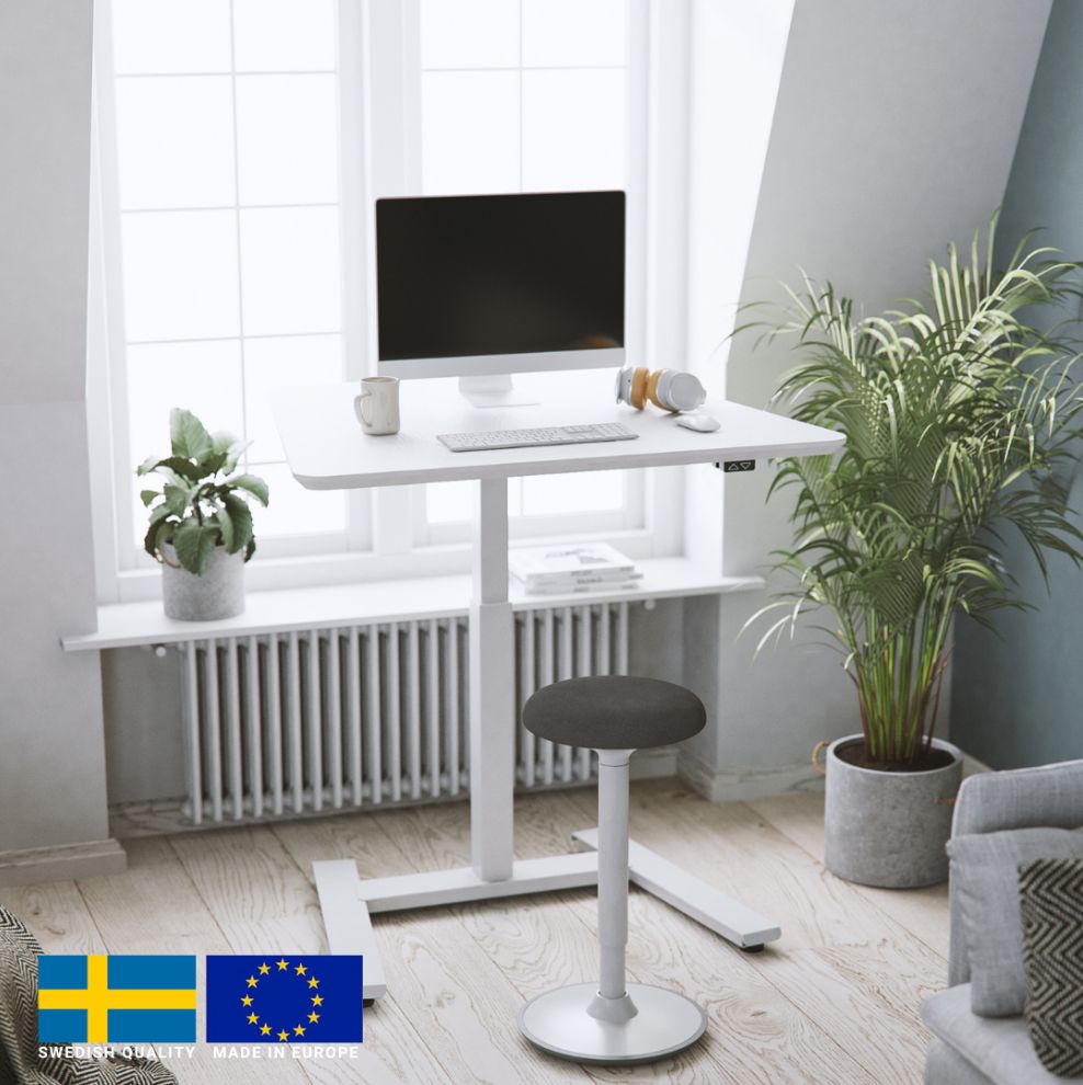 Height Adjustable Desk East Chester | size: Length: 70cm, Width: 100cm, Height: 119cm | color: Black / Gray | image: 3 | variant: 1004742