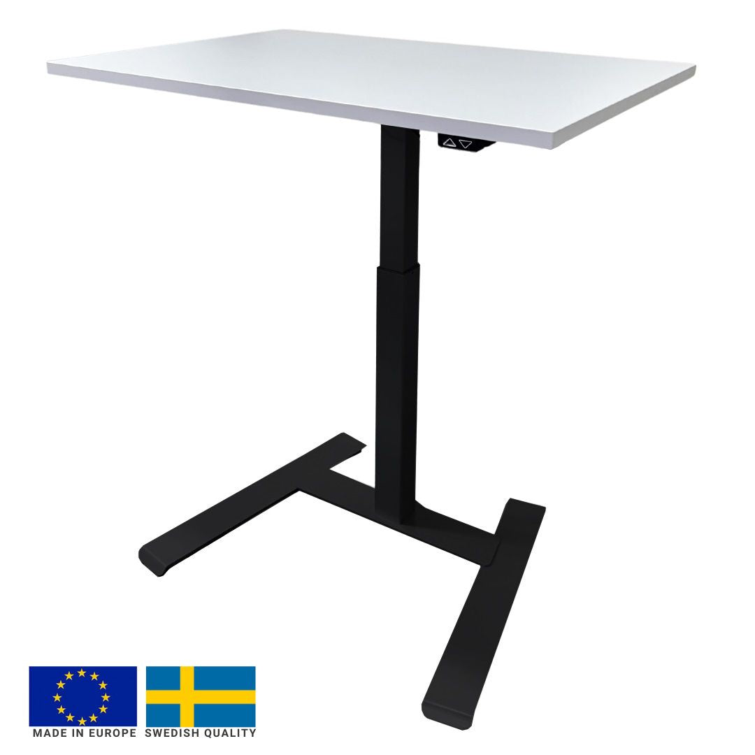 Height Adjustable Desk East Chester | size: Length: 70cm, Width: 100cm, Height: 119cm | color: White / Black | image: 0 | variant: 1004738
