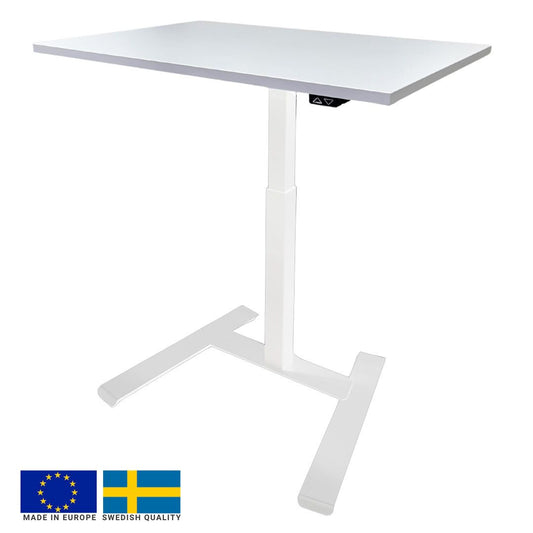Height Adjustable Desk East Chester | size: Length: 70cm, Width: 100cm, Height: 119cm | color: White / White | image: 0 | variant: 1004735